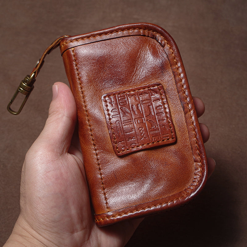 GURO Luxury Genuine Leather Key Case Organizer, Multipurpose Wallet Coin Purse, Card Holder for Men Women