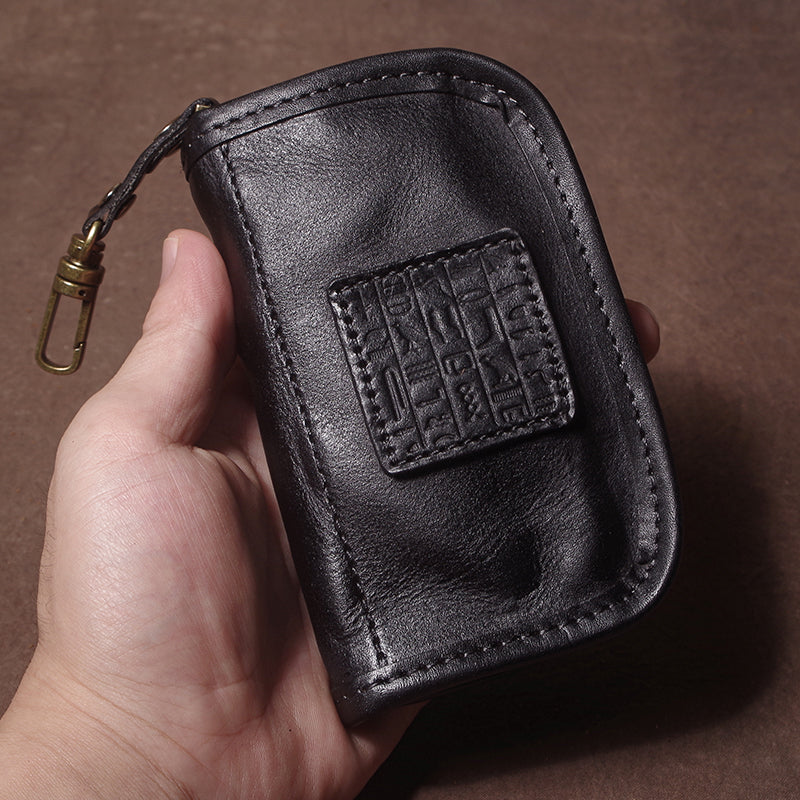 GURO Luxury Genuine Leather Key Case Organizer, Multipurpose Wallet Coin Purse, Card Holder for Men Women