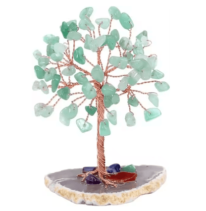 Mini Gemstone Crystal Tree With Agate Base For Abundance And Decor 4