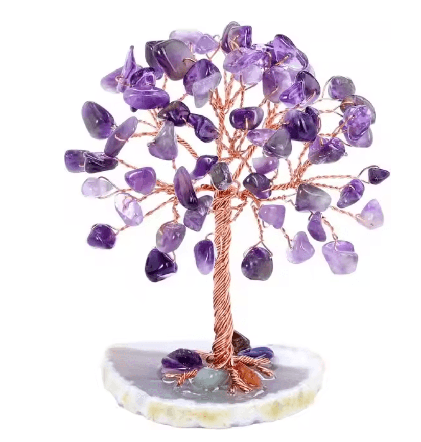 Mini Gemstone Crystal Tree With Agate Base For Abundance And Decor 6