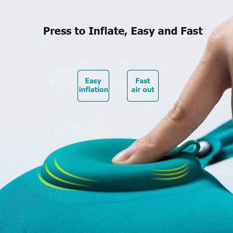 UShape Travel Pillow For Airplane Car  Outdoor Portable Foldable  FastInflating Comfort Pillow 1