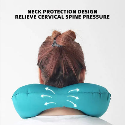 UShape Travel Pillow For Airplane Car  Outdoor Portable Foldable  FastInflating Comfort Pillow 3