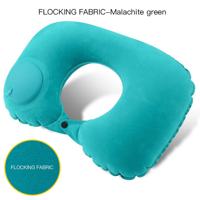 UShape Travel Pillow For Airplane Car  Outdoor Portable Foldable  FastInflating Comfort Pillow 6