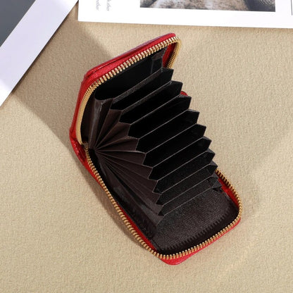 Genuine Leather Men Wallet RFID Blocking, Vintage Credit Card Holder, Zipper Pouch, Slim Money Case