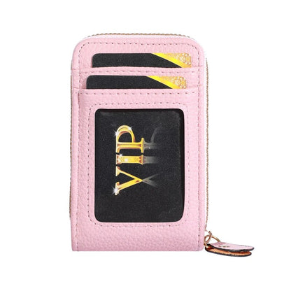 Genuine Leather Men Wallet RFID Blocking, Vintage Credit Card Holder, Zipper Pouch, Slim Money Case