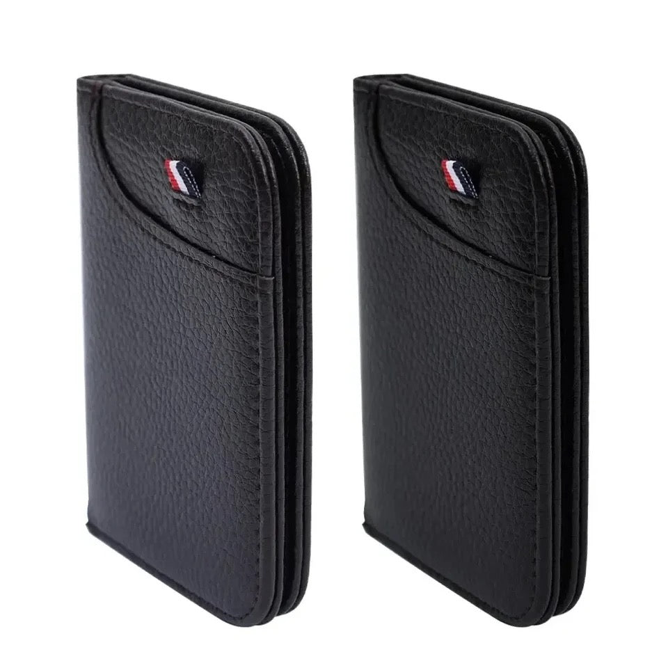 PU Leather Mini ID Credit Card Wallet for Men, Slim Portable Small Wallet, Thin Soft Card Holder Purse