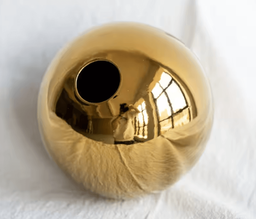 Modern Gold Ceramic Ball Vase For Home Decor And Flower Arrangements 2