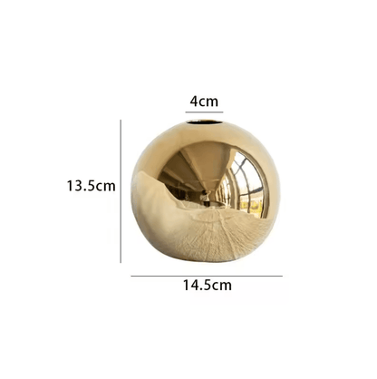 Modern Gold Ceramic Ball Vase For Home Decor And Flower Arrangements 5