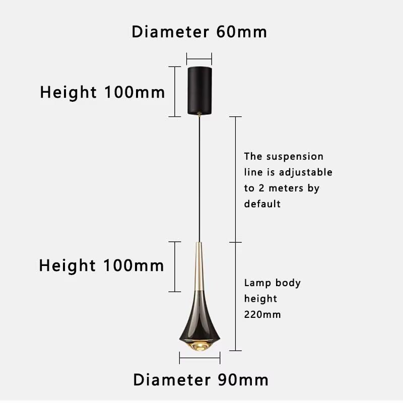 Modern LED Adjustable Chandelier  Full Spectrum Pendant Light For Bedroom Bar  Minimalist Interiors 5