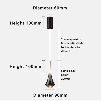 Modern LED Adjustable Chandelier  Full Spectrum Pendant Light For Bedroom Bar  Minimalist Interiors 5