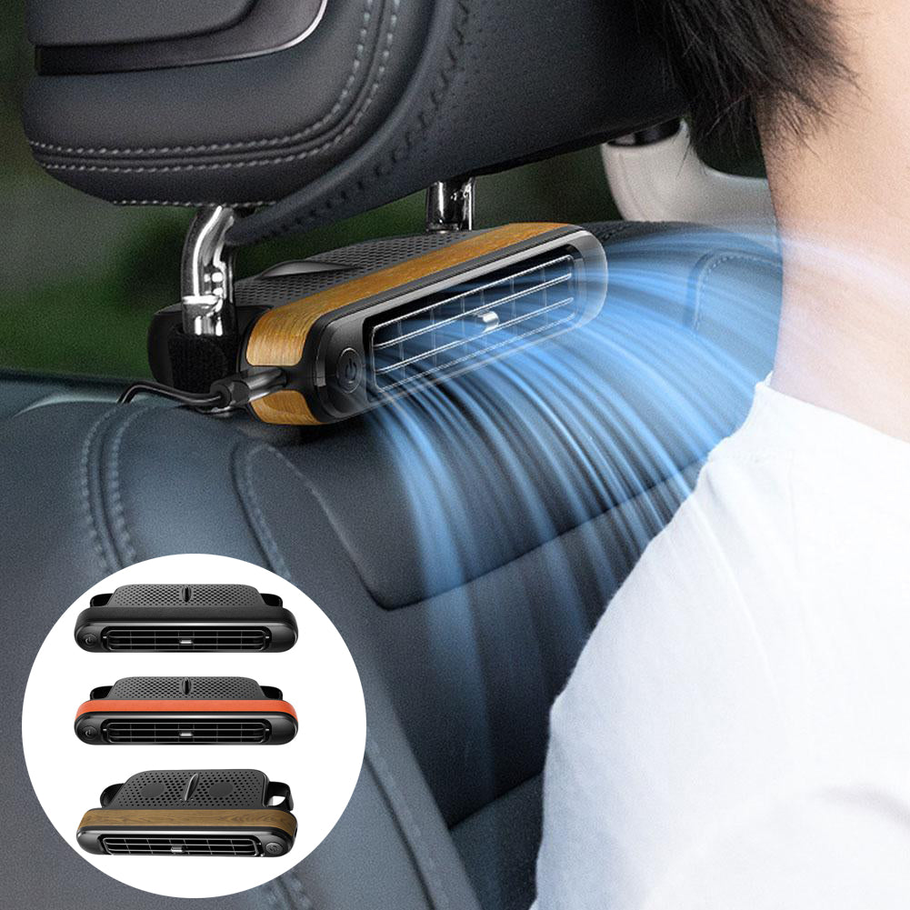 Car Cooling Fan with USB Charging – 3 Speeds (5V/2A) & Large Wind Headrest Fan for All Cars