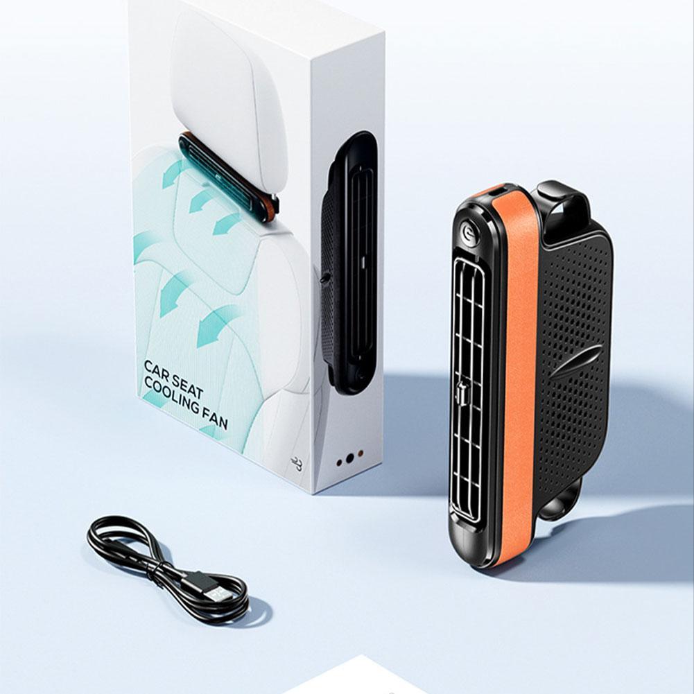 Car Cooling Fan with USB Charging – 3 Speeds (5V/2A) & Large Wind Headrest Fan for All Cars
