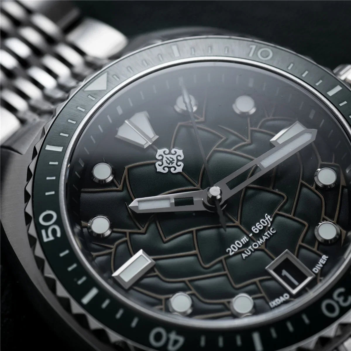 New Men Automatic Mechanical Watch, Dragon Scale Pattern Diving Watch, 20Bar Stainless Steel BWG 9 reloj hombre