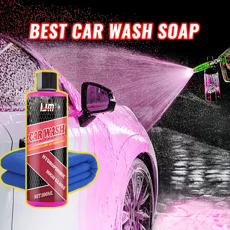 Car exterior maintenance car wash liquid,high foam cleaner 100ml,suitable for cars,truck,motorcycles,with super whitening effect