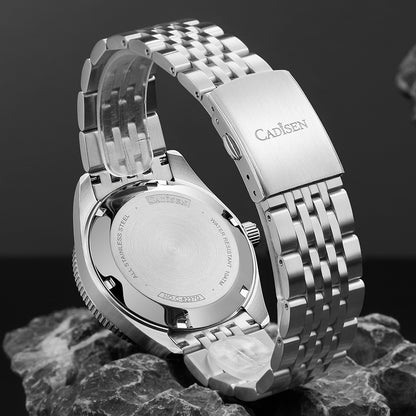 NEW CADISEN Mens Mechanical Watch, Automatic Japan NH35A Movement, Waterproof Ceramic Bezel Wristwatch