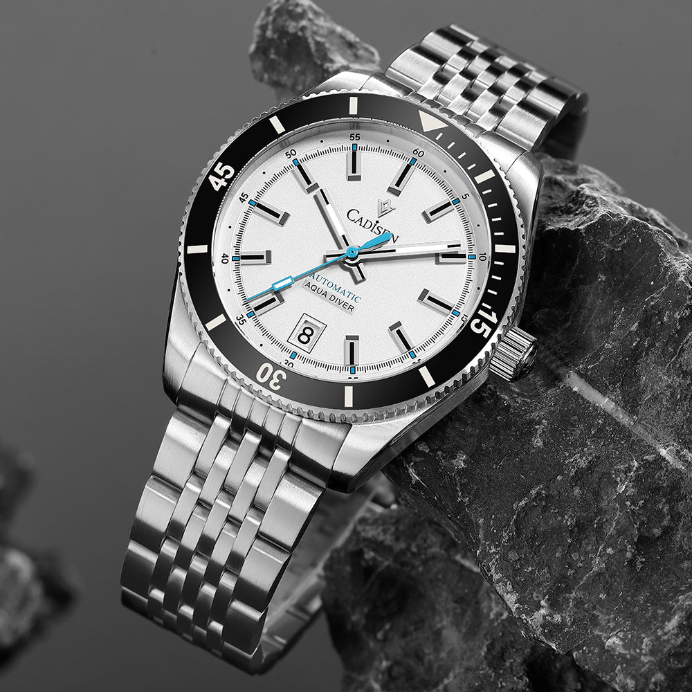 NEW CADISEN Mens Mechanical Watch, Automatic Japan NH35A Movement, Waterproof Ceramic Bezel Wristwatch