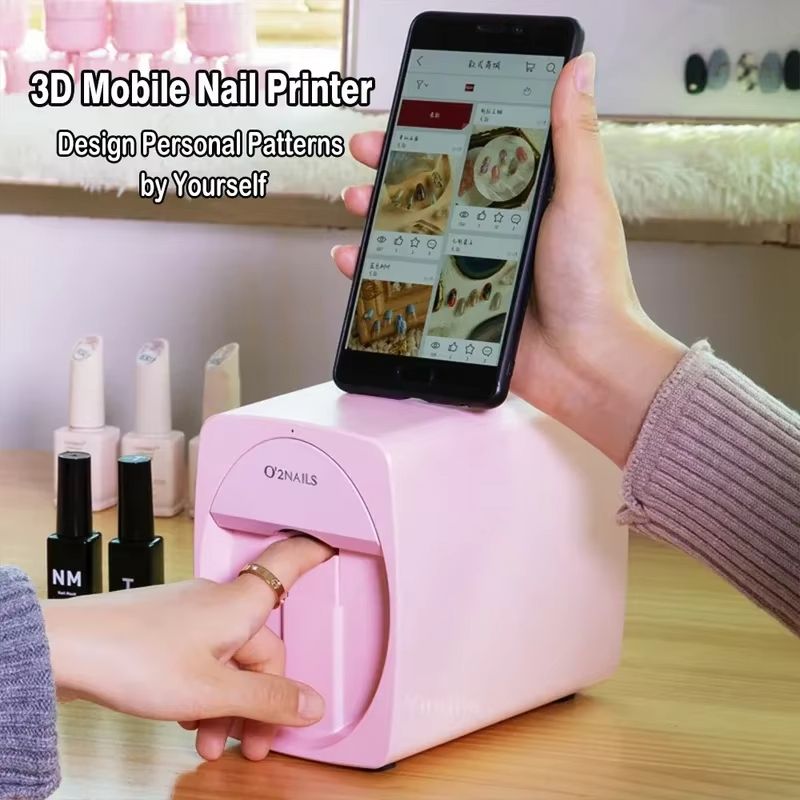 Smart 3D Nail Printer Portable Nail Art Machine 2400DPI WiFi DIY Printing for Home or Salon Use
