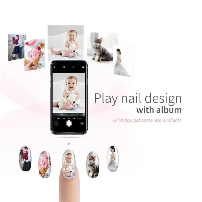 Smart 3D Nail Printer Portable Nail Art Machine 2400DPI WiFi DIY Printing For Home Or Salon Use 2