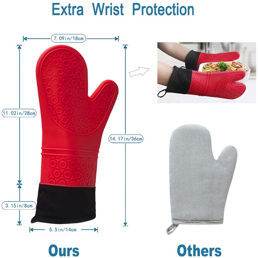 Professional Oven Gloves Heat Resistant NonSlip Grip  Soft Inner Lining For Grilling Baking And BBQ 5