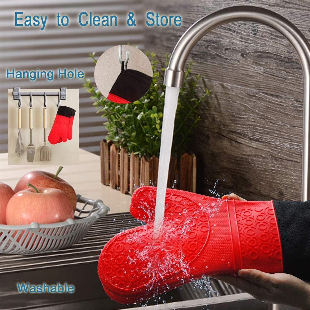 Professional Oven Gloves Heat Resistant NonSlip Grip  Soft Inner Lining For Grilling Baking And BBQ 2