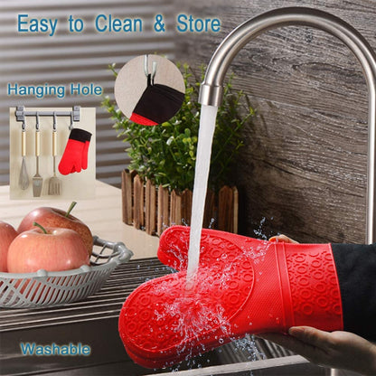 Professional Oven Gloves Heat Resistant NonSlip Grip  Soft Inner Lining For Grilling Baking And BBQ 2
