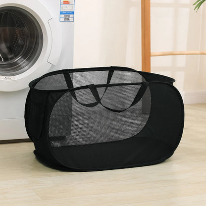 Horizontal Foldable Laundry Basket Large Capacity Mesh Cloth Breathable Laundry Hamper, Storage Baskets for Home