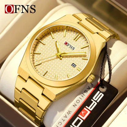OFNS 2025 New Men's Business Quartz Watch Waterproof Luminous Single Calendar Display Leisure Fashion Personalized Watch for Men