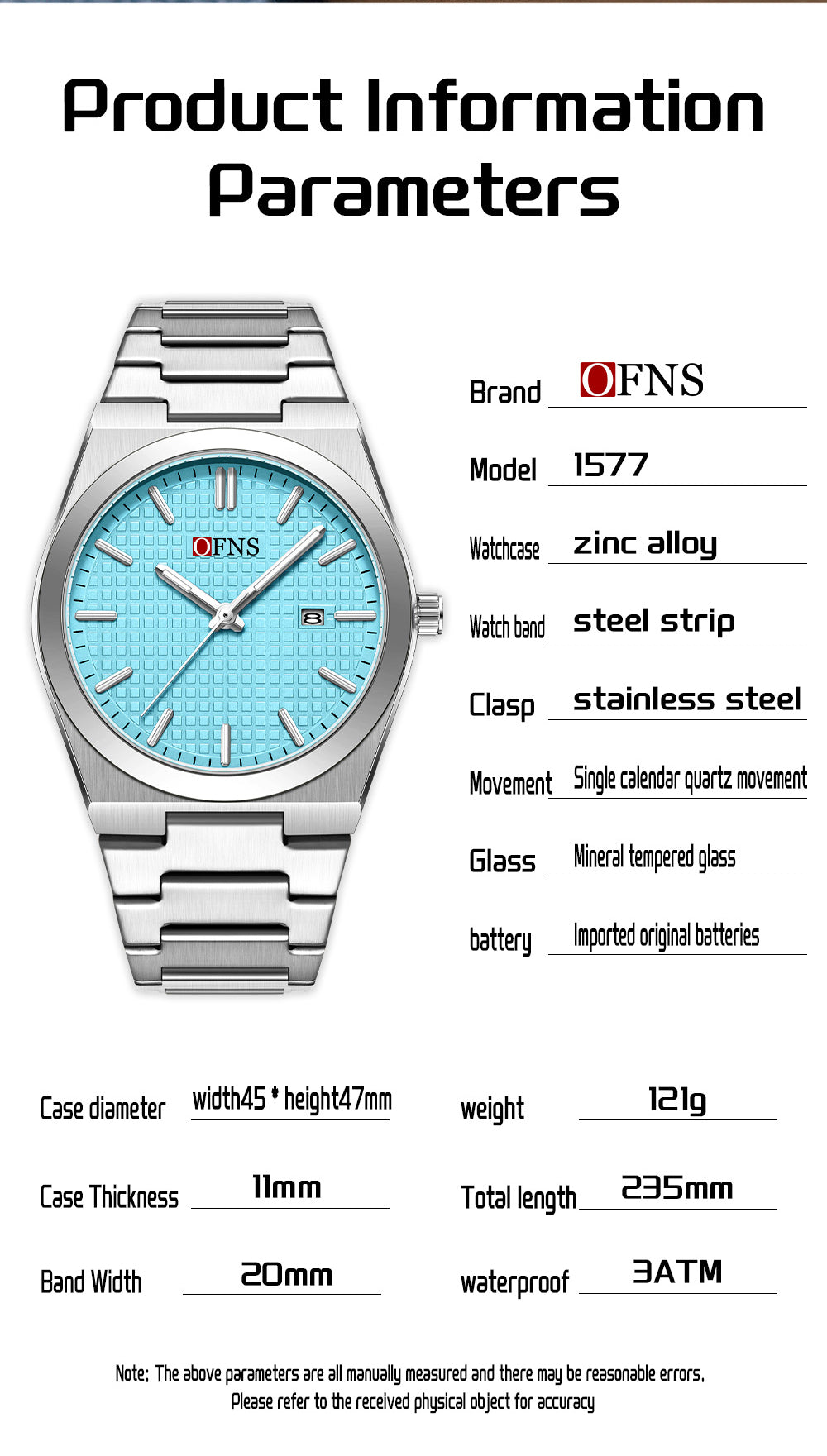 OFNS 2025 New Men's Business Quartz Watch Waterproof Luminous Single Calendar Display Leisure Fashion Personalized Watch for Men