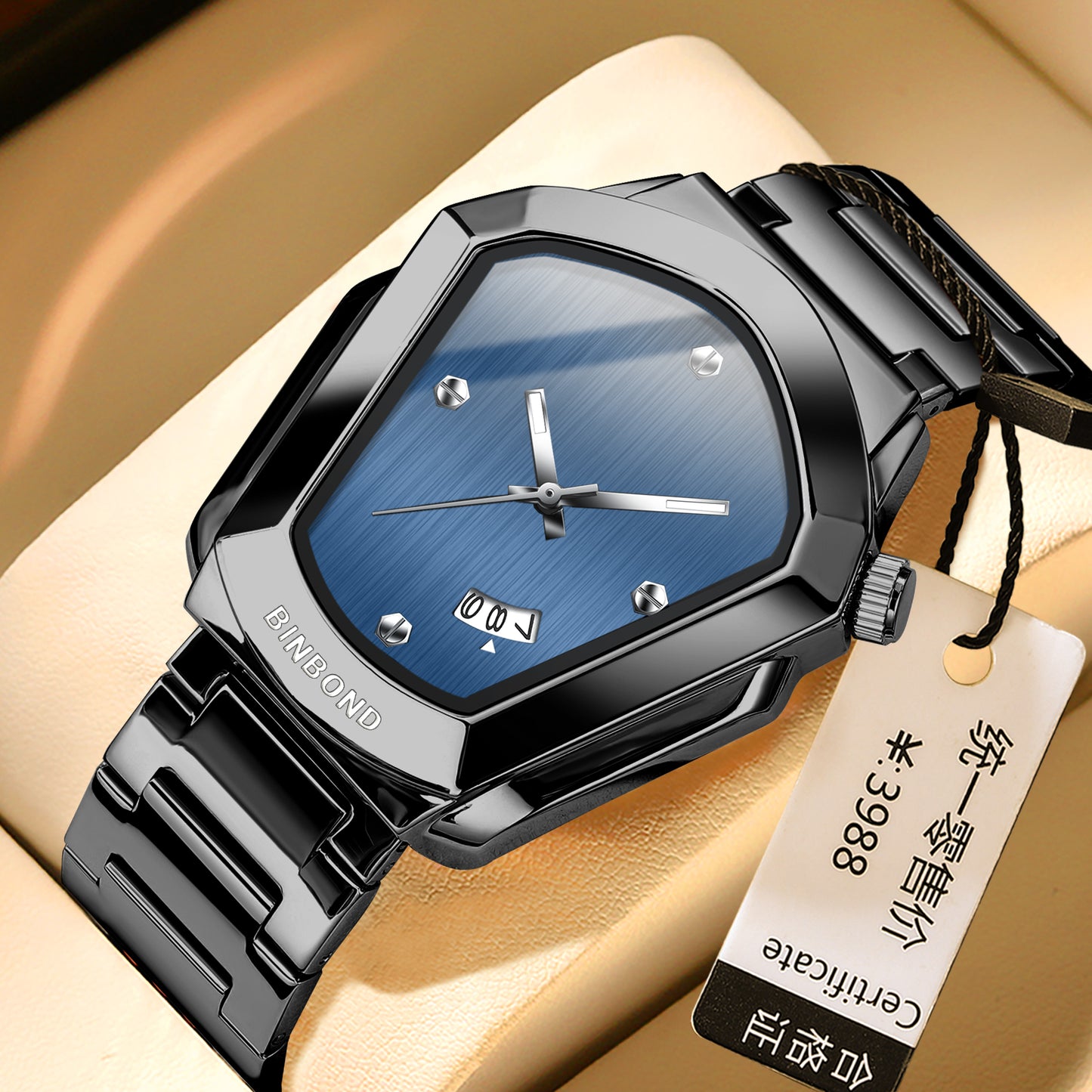 BINBOND Fashion Men Watch for 2025, Motorcycle Concept Large Face Watch, Business Style Waterproof Timepiece