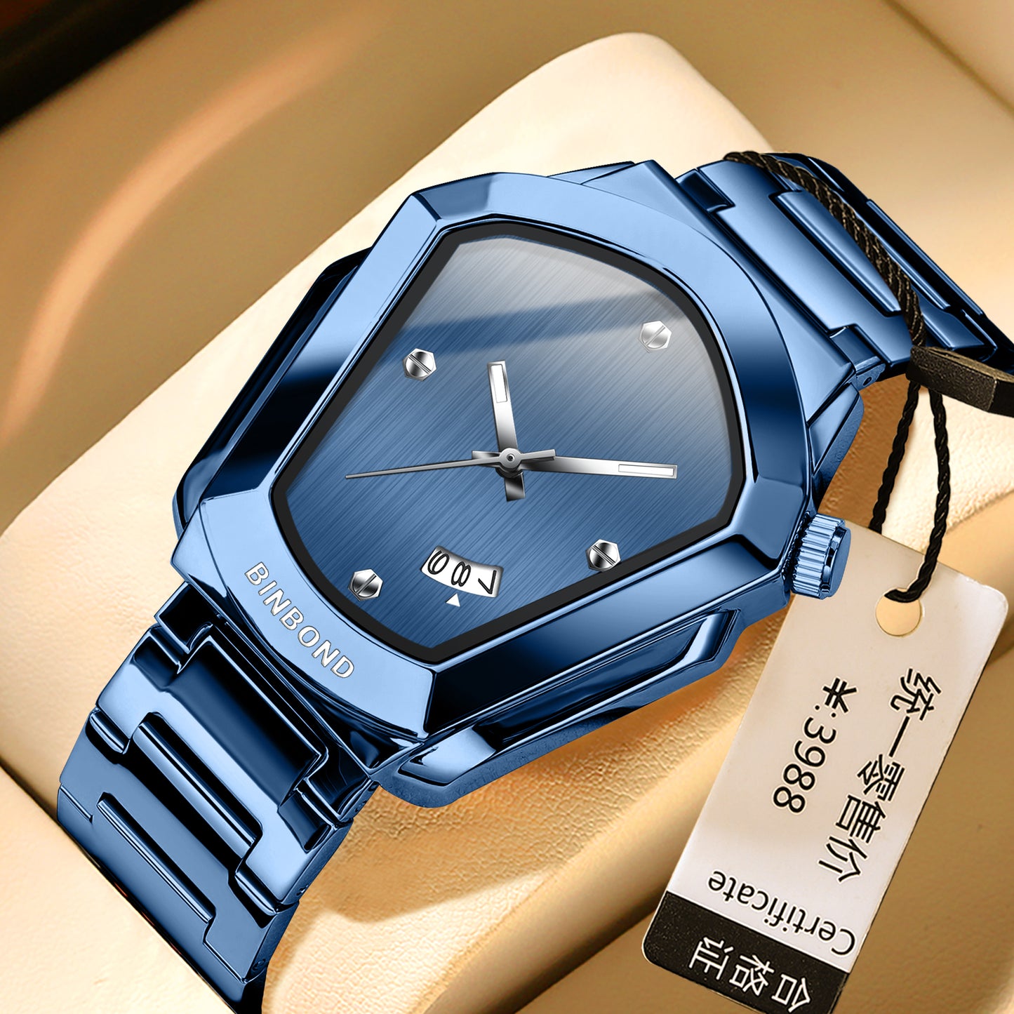 BINBOND Fashion Men Watch for 2025, Motorcycle Concept Large Face Watch, Business Style Waterproof Timepiece