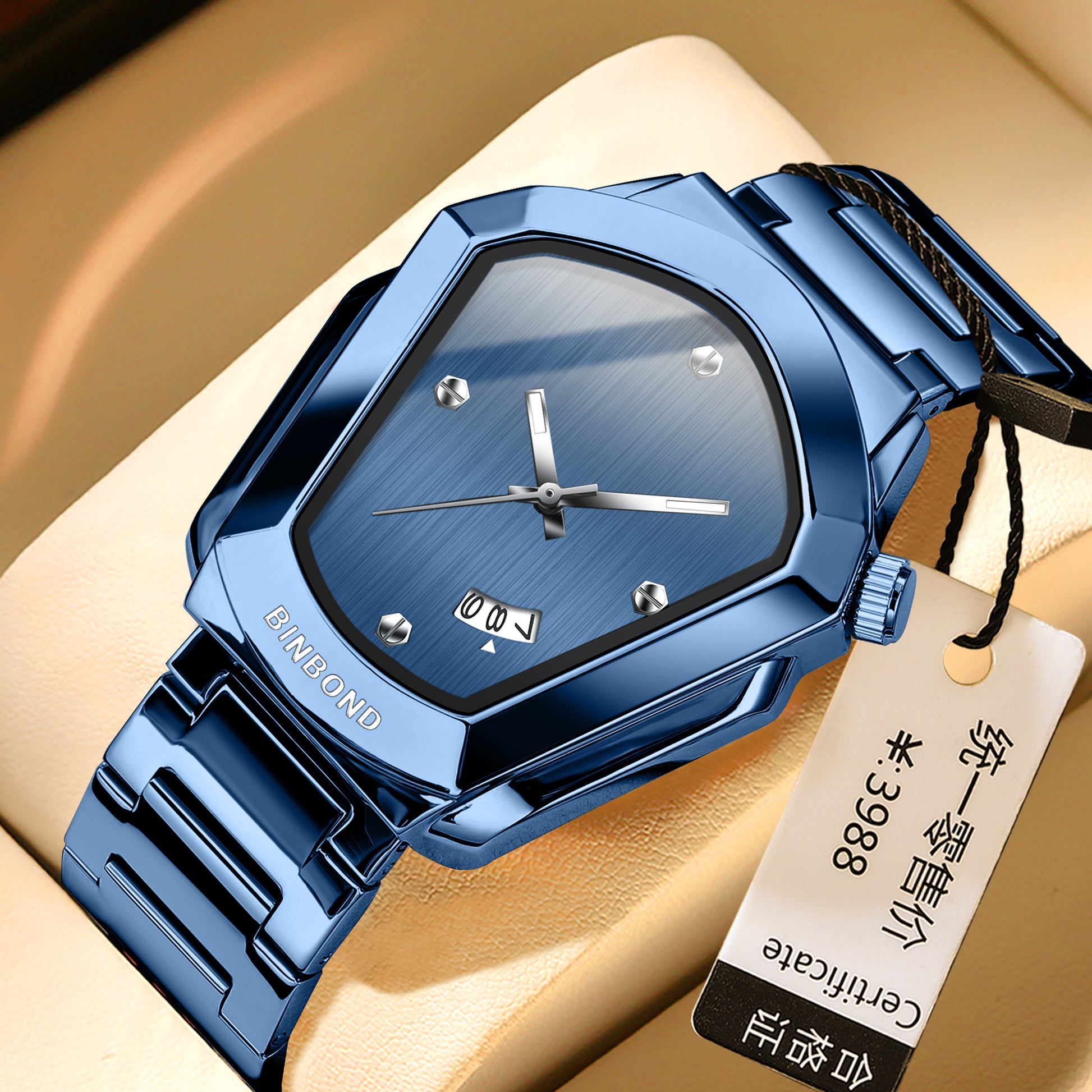 BINBOND Fashion Men Watch for 2025, Motorcycle Concept Large Face Watch, Business Style Waterproof Timepiece
