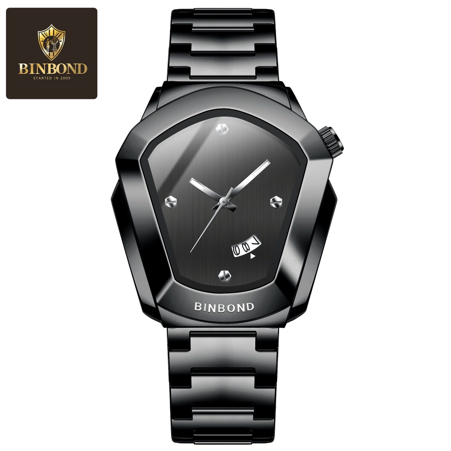 BINBOND Fashion Men Watch for 2025, Motorcycle Concept Large Face Watch, Business Style Waterproof Timepiece