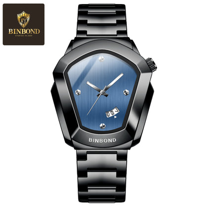 BINBOND Fashion Men Watch for 2025, Motorcycle Concept Large Face Watch, Business Style Waterproof Timepiece