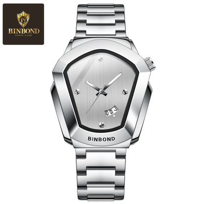 BINBOND Fashion Men Watch for 2025, Motorcycle Concept Large Face Watch, Business Style Waterproof Timepiece