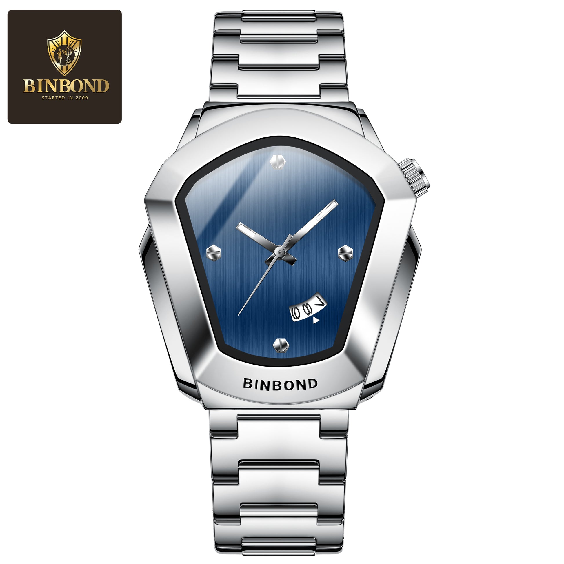 BINBOND Fashion Men Watch for 2025, Motorcycle Concept Large Face Watch, Business Style Waterproof Timepiece