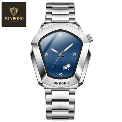BINBOND Fashion Men Watch for 2025, Motorcycle Concept Large Face Watch, Business Style Waterproof Timepiece