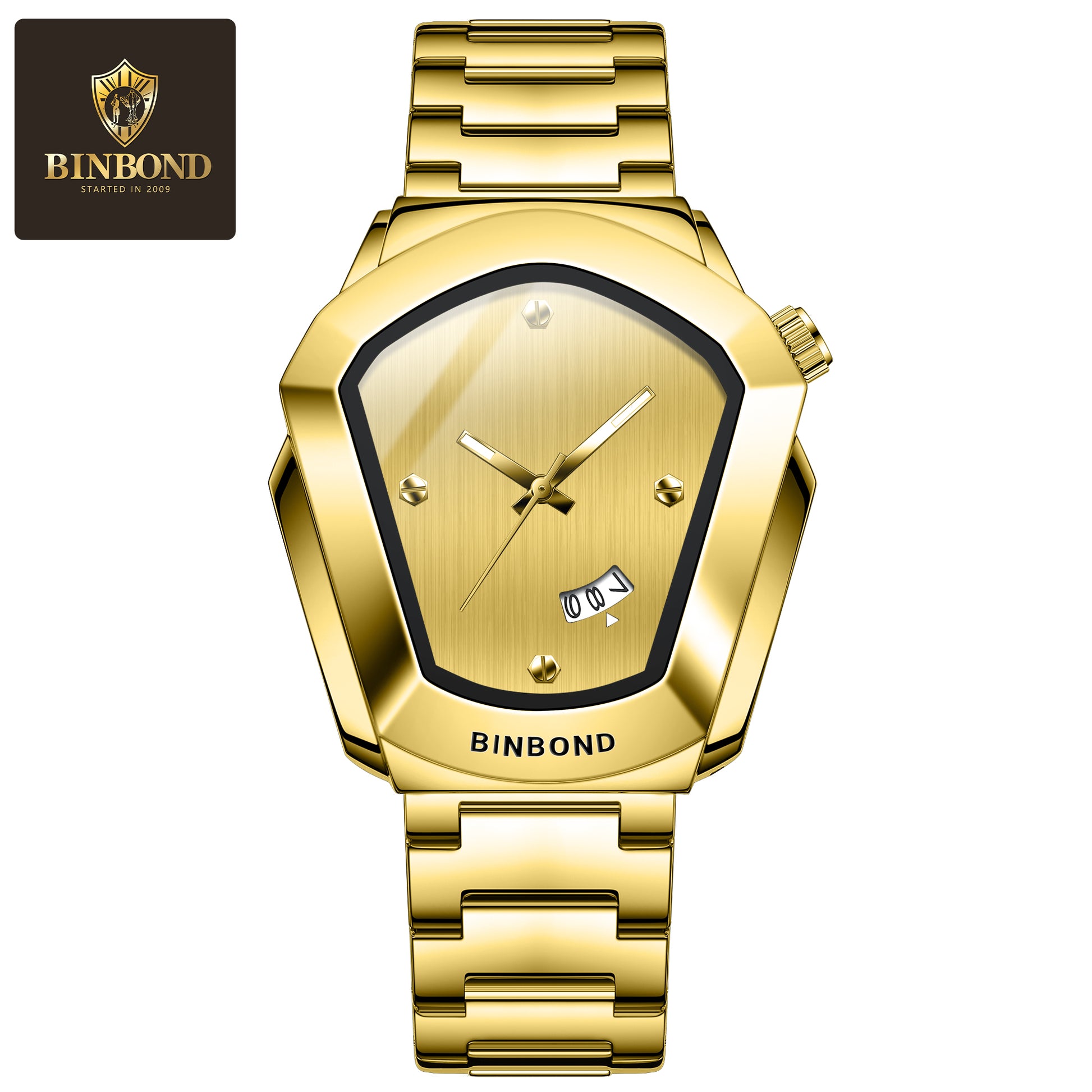 BINBOND Fashion Men Watch for 2025, Motorcycle Concept Large Face Watch, Business Style Waterproof Timepiece