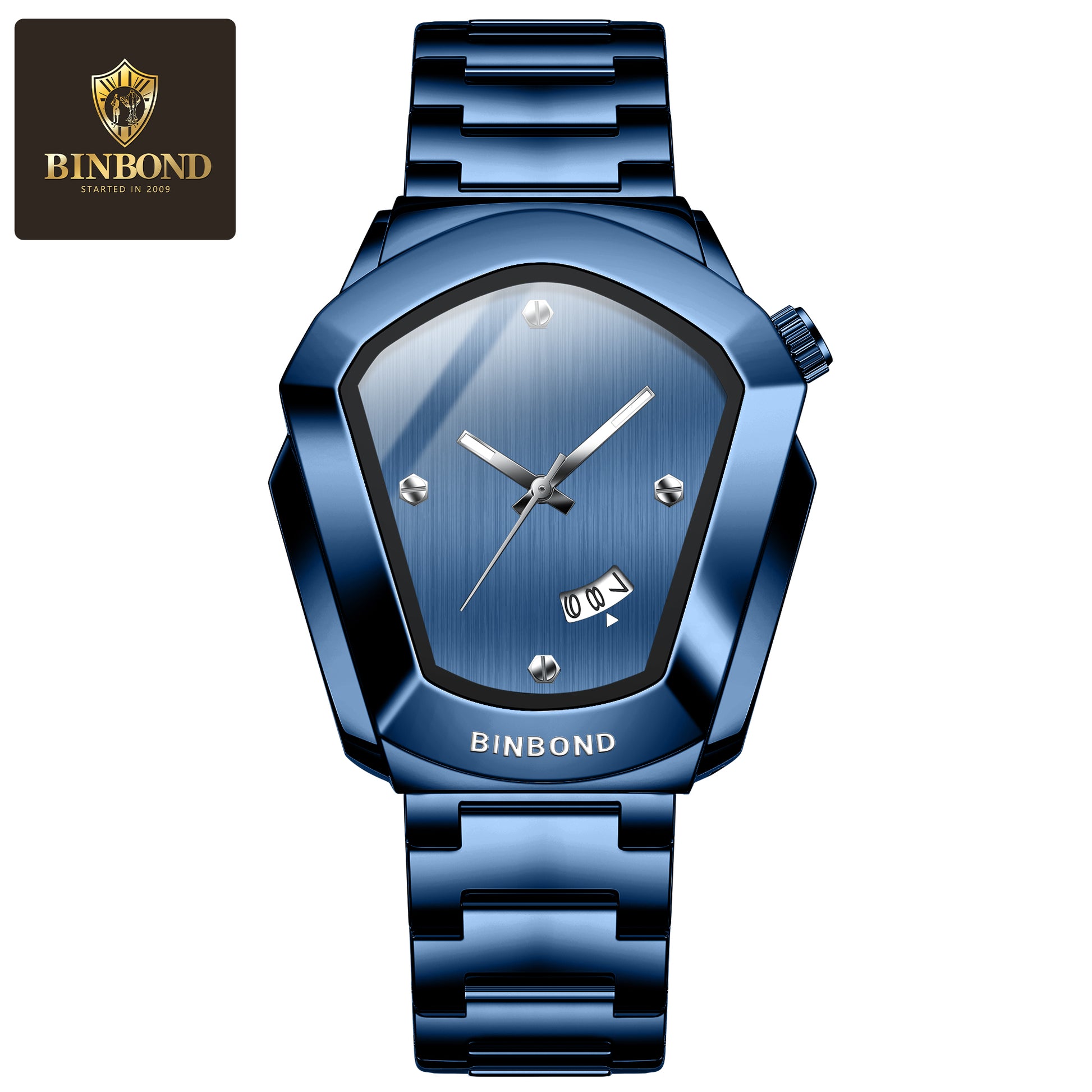 BINBOND Fashion Men Watch for 2025, Motorcycle Concept Large Face Watch, Business Style Waterproof Timepiece