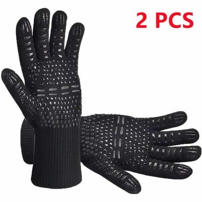 Heat Resistant Grilling Gloves Silicone NonSlip BBQ Oven Mitts For Cooking Baking Welding 5