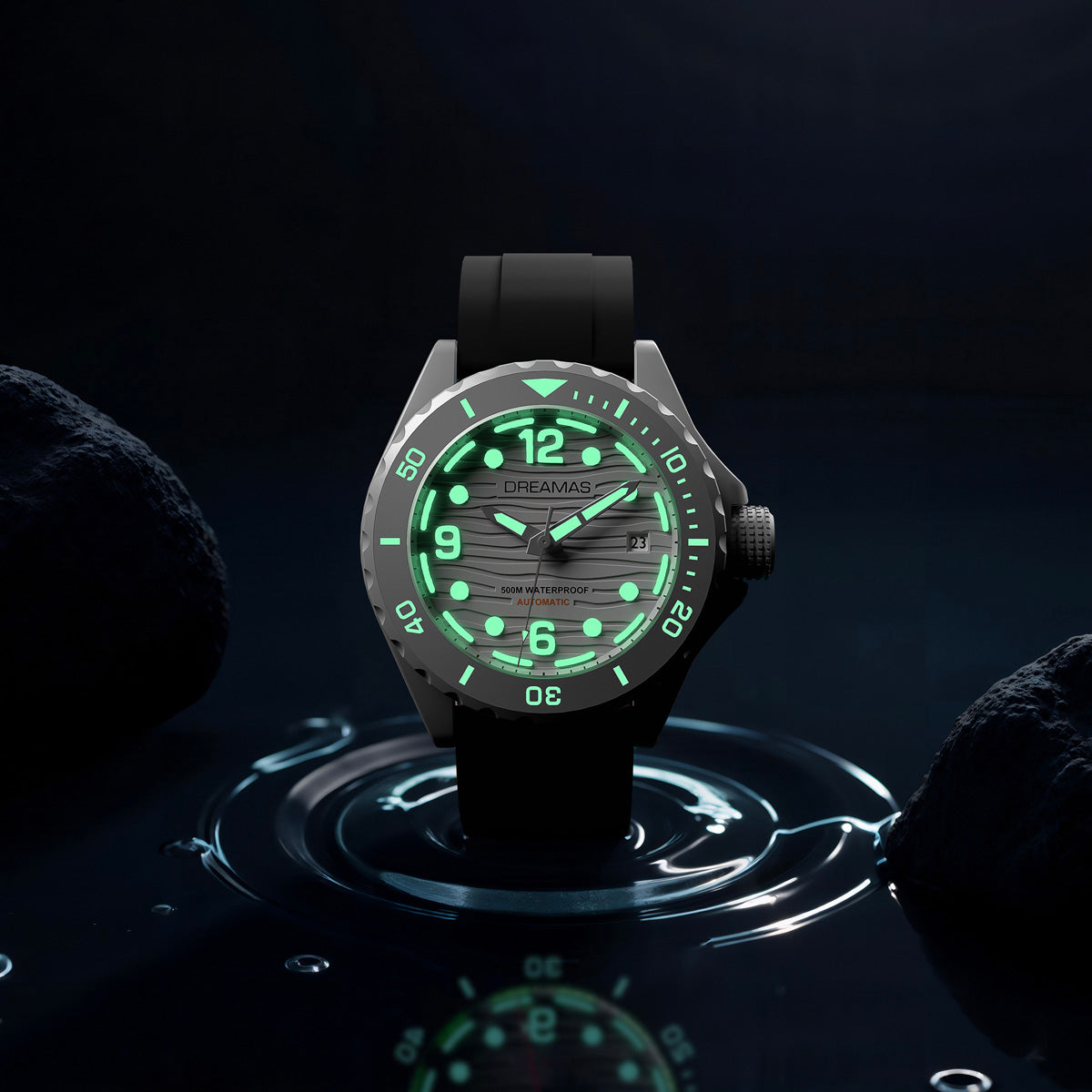 Mechanical Business Watch for Men, Waterproof Diving Watch, Japanese Movement, Stainless Steel Luxury Timepiece