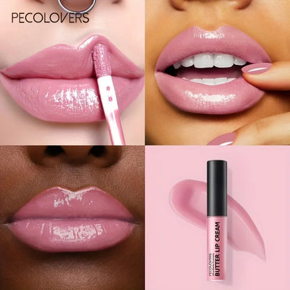 Butter Gloss NonSticky Lip Gloss Long Lasting Nude Lip Makeup Hydrating Lip Gloss With Essential Oi 2
