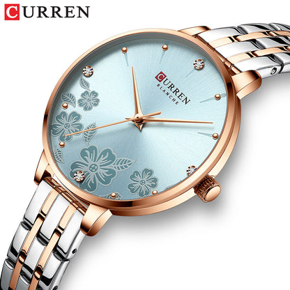 CURREN Fashion Women Watches Stainless Steel, Ultra Thin Quartz Watch for Women, Elegant Romantic Clock, Montre Femme