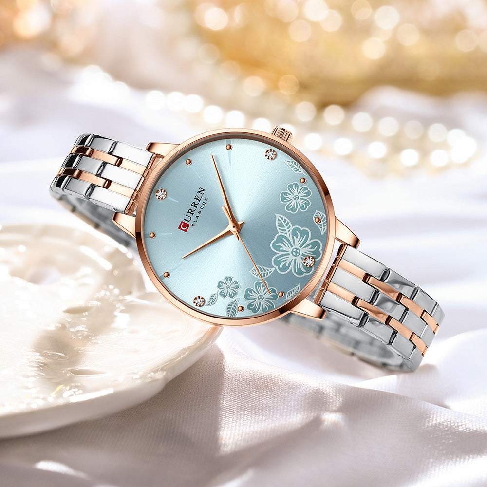 CURREN Fashion Women Watches Stainless Steel, Ultra Thin Quartz Watch for Women, Elegant Romantic Clock, Montre Femme