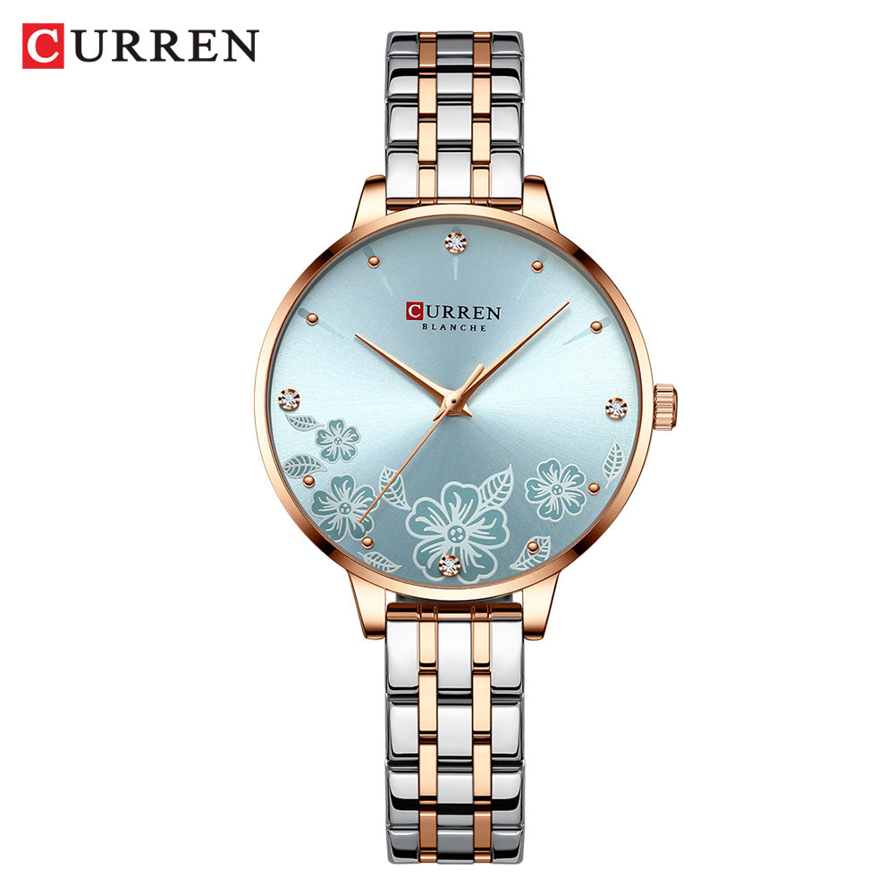 CURREN Fashion Women Watches Stainless Steel, Ultra Thin Quartz Watch for Women, Elegant Romantic Clock, Montre Femme