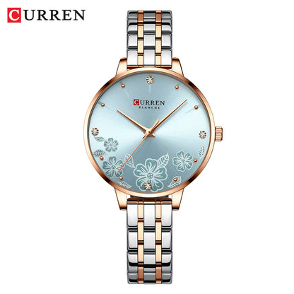 CURREN Fashion Women Watches Stainless Steel, Ultra Thin Quartz Watch for Women, Elegant Romantic Clock, Montre Femme