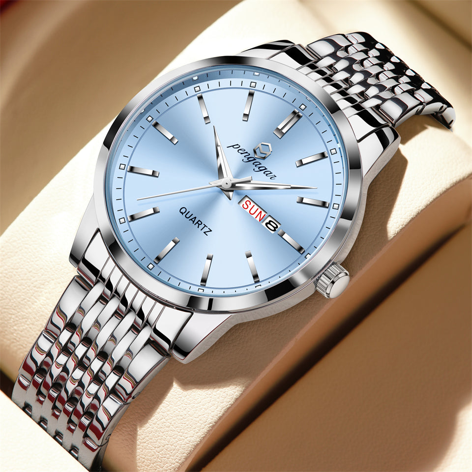 Luxury Man Wristwatch 2025 New Top Brand, Waterproof Luminous Date Watch, Stainless Steel Quartz Men Watch