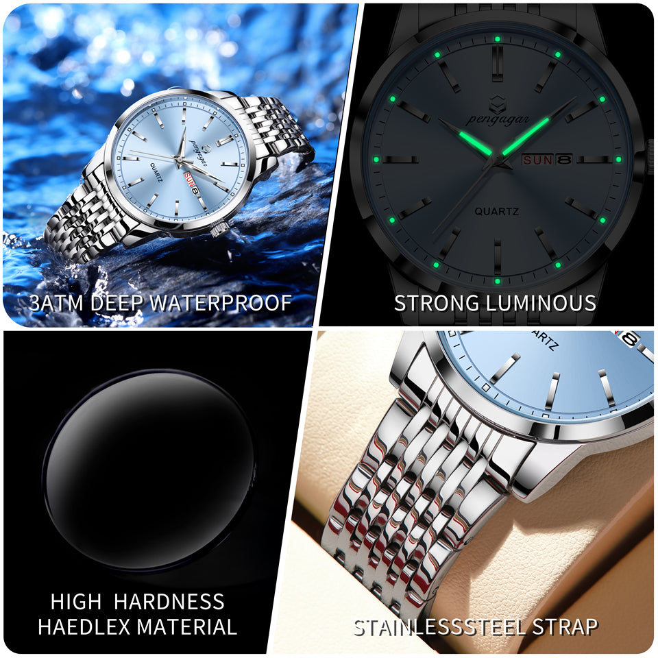 Luxury Man Wristwatch 2025 New Top Brand, Waterproof Luminous Date Watch, Stainless Steel Quartz Men Watch