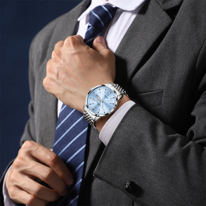 Luxury Man Wristwatch 2025 New Top Brand, Waterproof Luminous Date Watch, Stainless Steel Quartz Men Watch