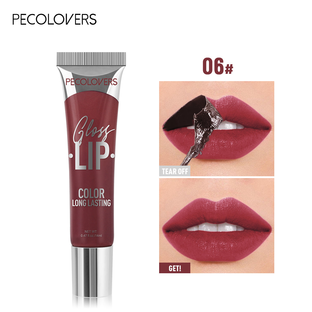 Peel Off Tattoo Multi Color Lip Gloss Waterproof Long Lasting Matte Lip Gloss Red Contour Peel Off  5