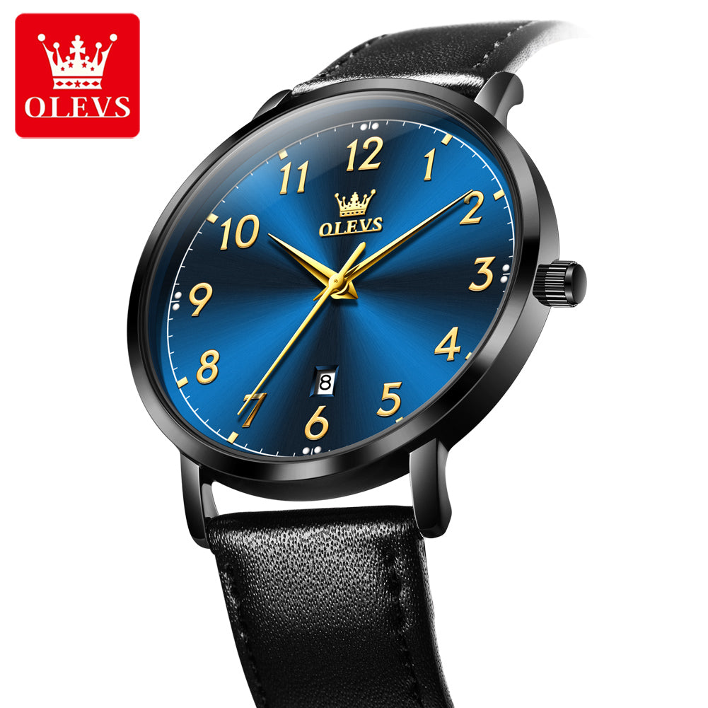 Top Brand OLEVS Men Fashion Quartz Watch, Digital Dial Waterproof Watch for Men, Auto Date Wristwatch Minimalist Style